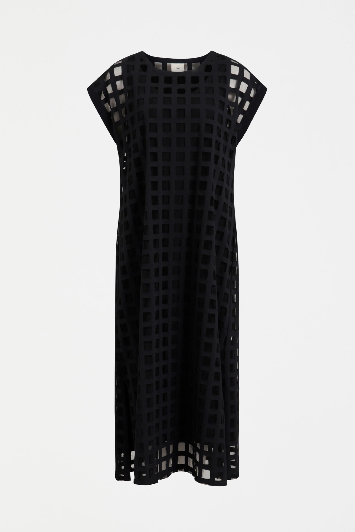 GRID BURNOUT MIDI DRESS