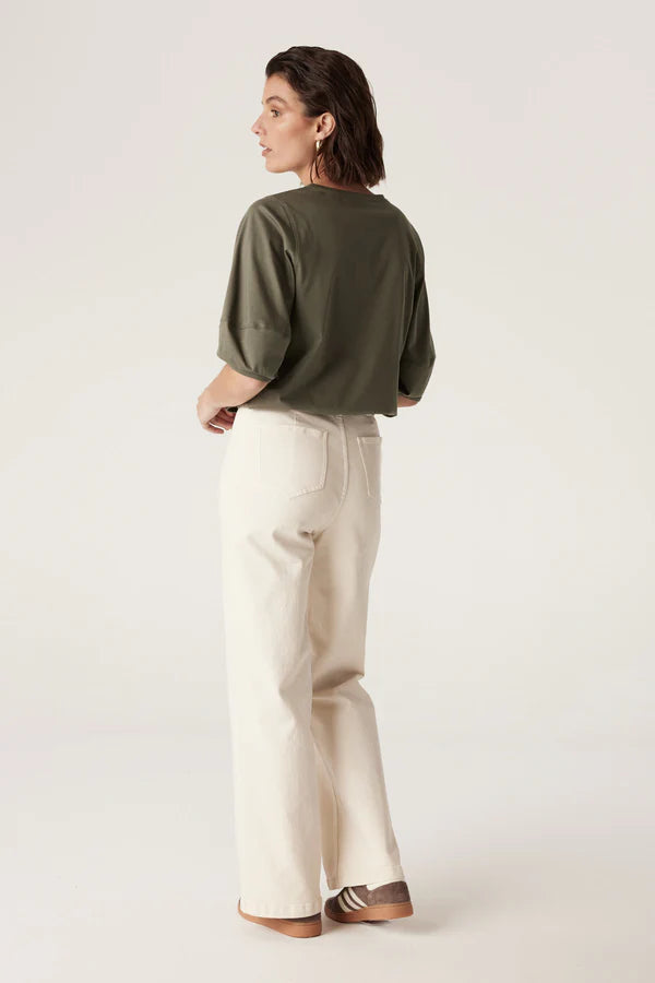 PIMA LANTERN SLEEVE TOP